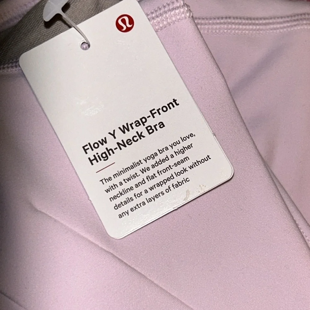 NWT Lululemon Flow Y Wrap-Front High-Neck Bra in Meadowsweet Pink size 2 - Picture 5 of 12